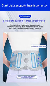 Ceinture de soutien lombaire ajustable à compression avec 4 barres de soutien dorsal pour soulager la fatigue lombaire des travailleurs - Product Image 5