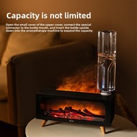 Humidificateur à flamme de cheminée 3D, style rétro, pour usage domestique et commercial, USB portable, longue autonomie, veilleuse d'ambiance pour chambre