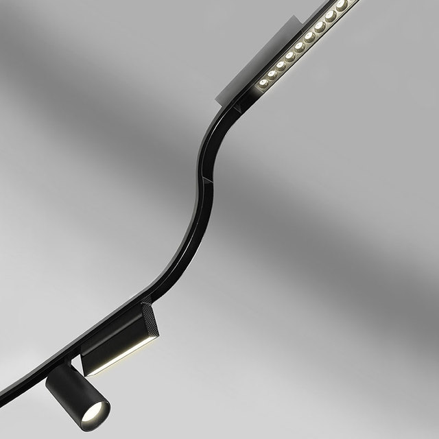 Curve Magnet Track Magnetic Light System Linear Rail Trimless 48V Volts Surface Rails Round DALI LED Magnetic Track Light