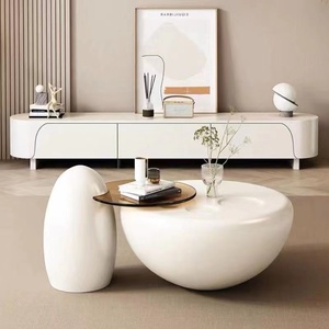 High End Round <b>Coffee</b> <b>Table</b> Double Modern Luxury Stainless Steel Brass Rotating Black and Gold <b>Coffee</b> <b>Table</b> - Product Image 3