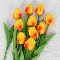 Fleurs artificielles en forme de tulipe, aspect mouillé haut de gamme, décoration intérieure de luxe, arrangement de table de salon, bouquet