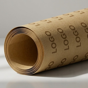 Logo Continuous Printed Uncoated <b>Paper</b> One Color Shade Custom Printed <b>Paper</b> Roll for Packaging <b>Wrapping</b> and Branding Application - Product Image 2