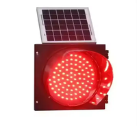Panneau de signalisation à LED 300mm Feu de circulation solaire à LED clignotant pour la sécurité routière Feu d'avertissement de danger de circulation