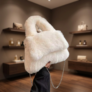 New Fashion Lady's Faux Fur Animal Print Handbag with Zipper & Hasp Closure China Origin - Product Image 2