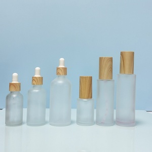 Essential Oil <b>Bottle</b> 30ml Frosted Glass <b>Dropper</b> <b>Bottle</b> with Bamboo Lid Skin Care Product Packaging - Product Image 5