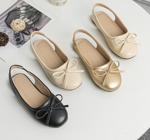 Nouvelle Collection – Chaussures Plates en PU pour Enfants, Semelle Souple, Couleur Unie, Style Princesse, Idéales Printemps-Été – Vente en Gros - Product Image 1