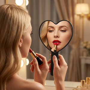 Wholesale Heart Shape Hand Cosmetic <b>Mirror</b> Custom logo Portable Handheld Makeup <b>Mirror</b> Promotional Gift GZ RTS Bulk Mixed Order - Product Image 3