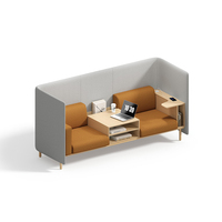 Canapé modulaire de luxe léger, style nordique moderne, à dossier bas ou haut, en cuir PU et tissu, pour réception de bureau commercial