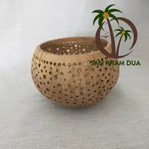 Lâmpada de concha de coco natural COCO-ECO, lâmpada para decoração caseira do vietnã, preço baixo, produto eco-amigável para o ambiente mundial