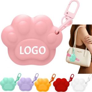 <b>Custom</b> LOGO 2.79in Silicone Portable Clip Cat Paw Style Lipstick Lip Gloss Bracket <b>Keychain</b> Pendant Lipstick Perfume 6 Colors - Product Image 1