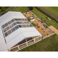 Tente de réception transparente en PVC et alliage d'aluminium pour 300 à 500 personnes, idéale pour mariages et événements en extérieur