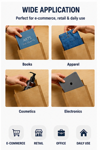 Sacchetti di Carta Kraft Personalizzati con Soffietto Laterale per Imballaggio Abbigliamento, Borse Espandibili per Vestiti - Product Image 3