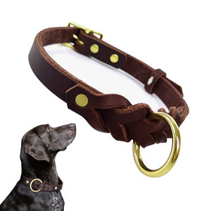 लट समायोज्य पूर्ण अनाज थोक लक्जरी असली लेदर कुत्ते कॉलर - Product Image 1
