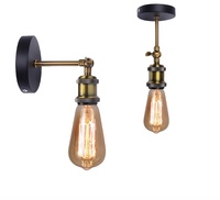 Lampes murales DIY, abat-jour en métal vintage, support de lampe E27, lampe murale pliable
