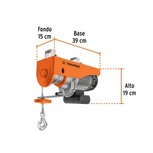Truper paranco elettrico a catena 600 kg capacità 1 unità in una scatola - Product Image 2
