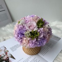 Lovebay Ge conserveerde Rozen Doos Paddenstoel Echte Bloemen in Bamboe Mandje Geïmmobiliseerde Bloemen Ge conserveerde Rozen voor Valentijnsdag Cadeau