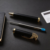 Nouveau stylo bille créatif à tête d'aigle en relief, personnalisable avec logo, pour bureau, papeterie rotative, cadeau, animal, encre dorée et argentée