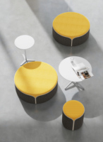 Tabouret ottoman rond modulaire en tissu et cuir PU, fabriqué en Chine, pour bureau, hall d'accueil, zone d'attente publique