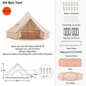 Offre Spéciale grand luxe 5M 5 personnes toile mongole luxe Glamping Camping yourte <span class=keywords><strong>maison</strong></span> cloche tente à <span class=keywords><strong>vendre</strong></span> - Product Image 2