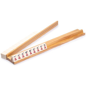 Supports de Mahjong en bois de pin naturel avec poussoirs - Product Image 1