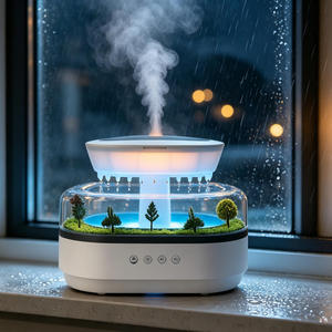 Humidificateur à ultrasons en forme <span class=keywords><strong>de</strong></span> nuage <span class=keywords><strong>de</strong></span> 250 ml avec sons apaisants <span class=keywords><strong>de</strong></span> <span class=keywords><strong>pluie</strong></span>, diffuseur d'huiles essentielles et humidificateur d'arômes paysagers - Product Image 4