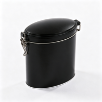 Boîte en étain ovale personnalisée hermétique avec couvercle à fermoir, boîte de rangement en métal de qualité alimentaire pour l'emballage du café, du thé et des bonbons