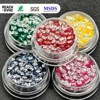 KingCh Nouveaux Paillettes Iridescentes Carrées Scintillantes Couleurs Assorties Résistantes aux Solvants pour Nail Art, Bricolage, Artisanat et Décoration de Fête