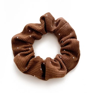 Élastique à cheveux style coréen marron avec strass, accessoire pour queue de cheval pour femme, usage quotidien, scrunchie en tissu élastique - Product Image 3