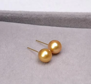 Pendientes de Aro de Oro Sólido de 18K UM Jewelry, Unisex/para Mujer, Clásicos, Finos, para Uso Diario, Regalo de Boda, Aniversario, Fiesta, con Perla de Agua Salada - Product Image 5