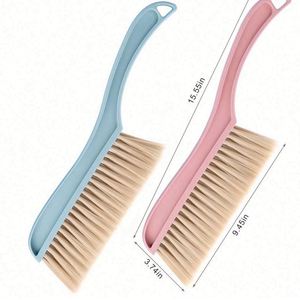 Eco-Friendly Hand Broom & Dust Brush with Steel Handle and Nylon Bristles for Counter <b>Bench</b> Car Furniture Bed - Product Image 1