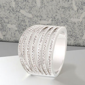 האחרון מתנה פריטים תכשיטים אירוסין חתונה 22k מוצק לבן זהב כלה טבעת - Product Image 5