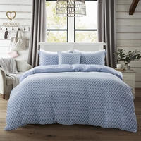 Ensemble de couette florale Jacquard Sac de couverture en microfibre clipsée Style uni Technique tissée Caractéristique de refroidissement Ensemble de draps de lit solides