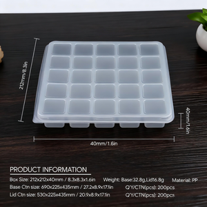 Hộp đựng thực phẩm <span class=keywords><strong>PP</strong></span> 25 ngăn có nắp đậy trên và dưới phù hợp để lưu trữ thực phẩm cho bé - Product Image 2