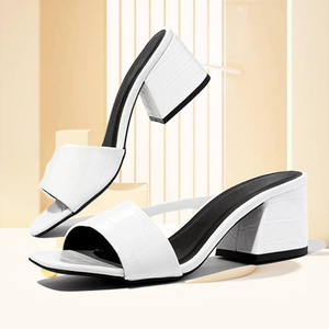 Sandalias de mujer de tacón cuadrado alto irregular de gran oferta - Product Image 5