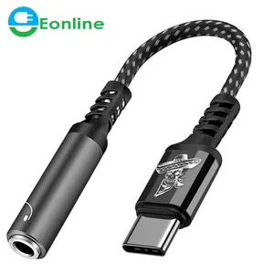 Eonline 3D para Xiaomi Redmi Samsung Pixel USB C para fone de ouvido 3,5 mm conversor adaptador de áudio digital tipo C DAC Hi Fi