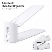Organisateur de chaussures réglable à 3 niveaux, économiseur d'espace, empileur de chaussures en plastique pour ballerines, baskets, bottes, placard, armoire, rangement domestique