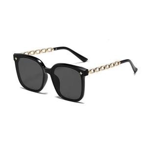 Women's Sunglasses Oversized <b>Frame</b> Black UV400 Resin Lens <b>Plastic</b> Metal <b>Frame</b> Chain Leg 8848 - Product Image 5