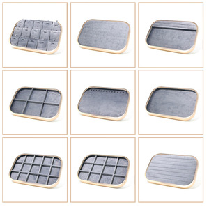 Vàng Sang Trọng Phần Cứng Kim Loại Trang Sức Set Nhẫn Bông Tai Vòng Cổ Hiển Thị Đứng Chủ Khay Trường Hợp - Product Image 2