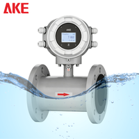 Débitmètre électromagnétique numérique en néoprène caoutchouté AKE EMF22 SS316L 4-20mA RS485 Modbus pour l'eau et l'huile industrielles