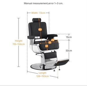 Winplus Salon de coiffure professionnel moderne inclinable antique classique vintage noir robuste Belmont Barber Shop Chaise de barbier pour hommes - Product Image 4