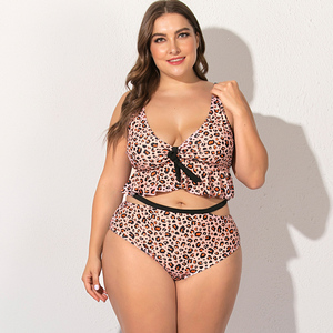 Maillot de bain deux pièces imprimé léopard, Sexy, style Bandage, taille haute, costume de plage pour les femmes, - Product Image 6