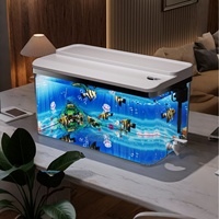 Aquarium écologique rectangulaire moyen en plastique pour salon, avec filtration et oxygénation intégrées, nouveau modèle 2025, boîte de rangement domestique