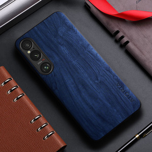 Pour <span class=keywords><strong>Sony</strong></span> pour Xperia 1VI 10 et 6e génération 5 IV étui de téléphone portable en grain de bois entrelacé personnalisé avec lanière et dessin animé - Product Image 3