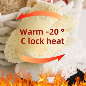 Otoño Invierno antideslizante Kidsren's Mid-Tube <span class=keywords><strong>calcetines</strong></span> bebé niño hogar Coral terciopelo grueso pegamento High Crew - Product Image 3