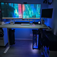 Vente en gros en usine Bureau de jeu RVB avec lumière LED Table de jeu PC en métal pliable