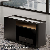 Bureau de direction avec armoire latérale et bibliothèque intégrée, réglable en hauteur