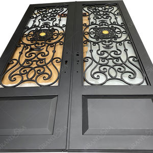 Tuyau mexicain filet de sécurité en maille Simple entrée principale moderne Double grille en fer forgé conception de porte unique - Product Image 4