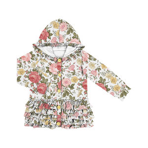 Sudaderas con Botones de Flores para Niñas, Mangas Largas, Chaquetas con Volantes para Otoño, Abrigos y Prendas Exteriores de Boutique para Niñas, Venta al por Mayor - Product Image 3