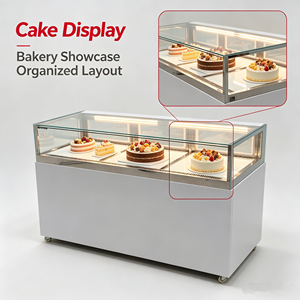 Refrigerador Exhibidor de Pasteles con Vidrio Plano, Bandeja LED, Ruedas, Color Personalizado, Uso en Panadería, Control Preciso de Temperatura Constante - Product Image 6