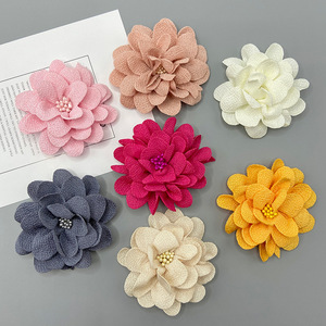 ดอกไม้ผ้าทำมือรูปดอกคามิเลียสำหรับเครื่องประดับผม ของตกแต่งวันเกิด - Product Image 1